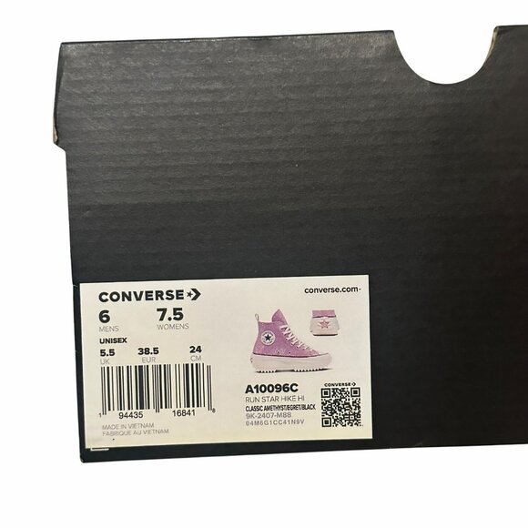 ⭐Converse Run Star Hike Hi Platform 6 Men's Shoes Sneaker Purple Glitter A10096C - Picture 8 of 10